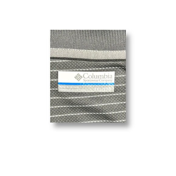 Columbia XXL Gray Striped Polo Shirt Performance Golf Outdoor Activewear - Picture 6 of 7